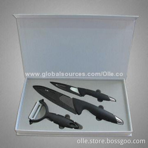 Ceramic Knife Set with Peeler, Gift Box Packaging
